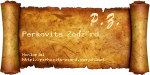 Perkovits Zoárd névjegykártya